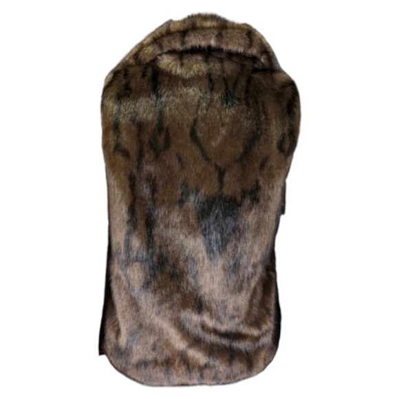 Lisa International Brown Faux Fur Zip Up Vest Jacket Size Small Petite - Picture 6 of 11